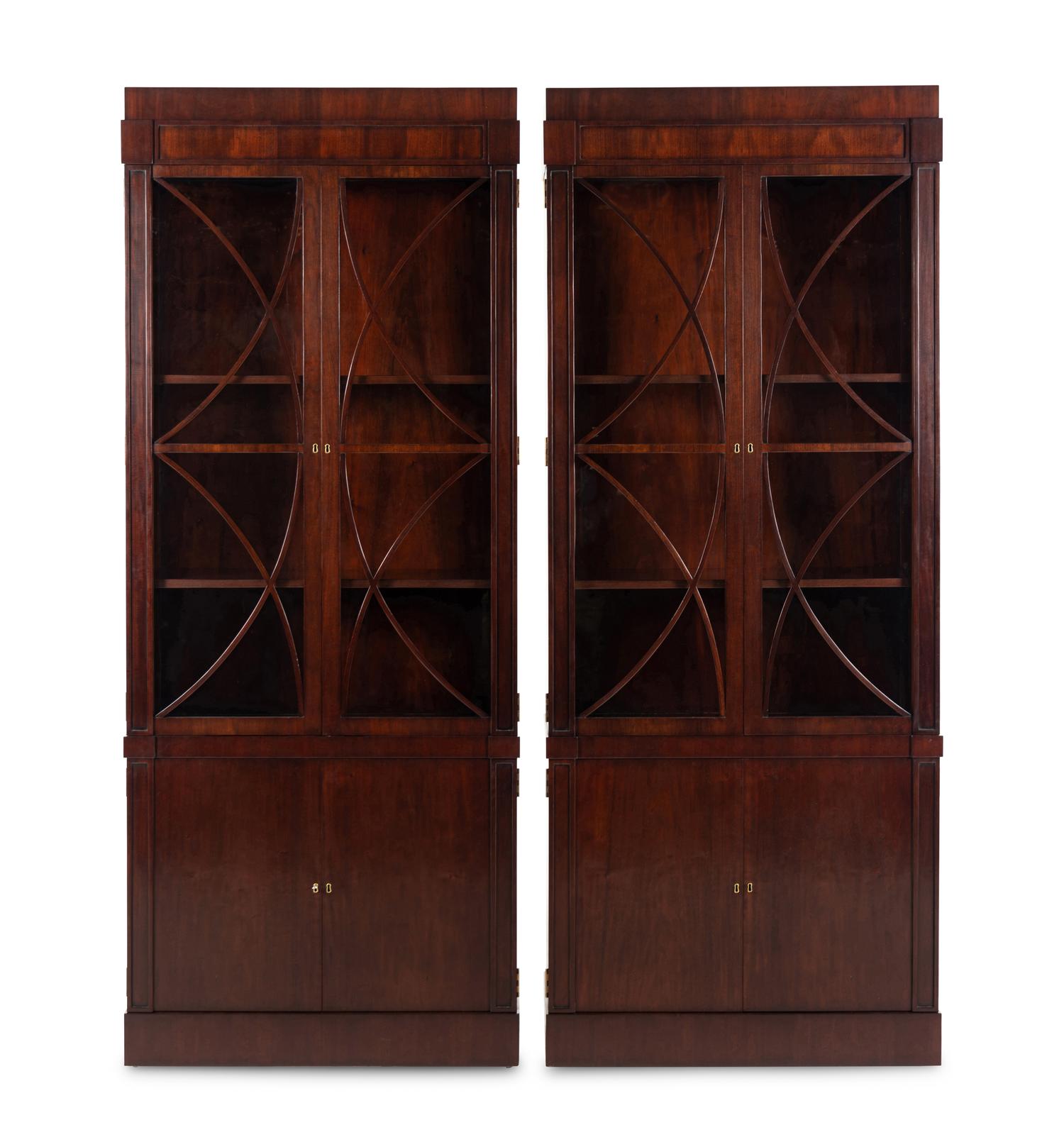 A Pair of Custom Walnut Bookcases