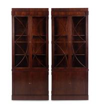 A Pair of Custom Walnut Bookcases