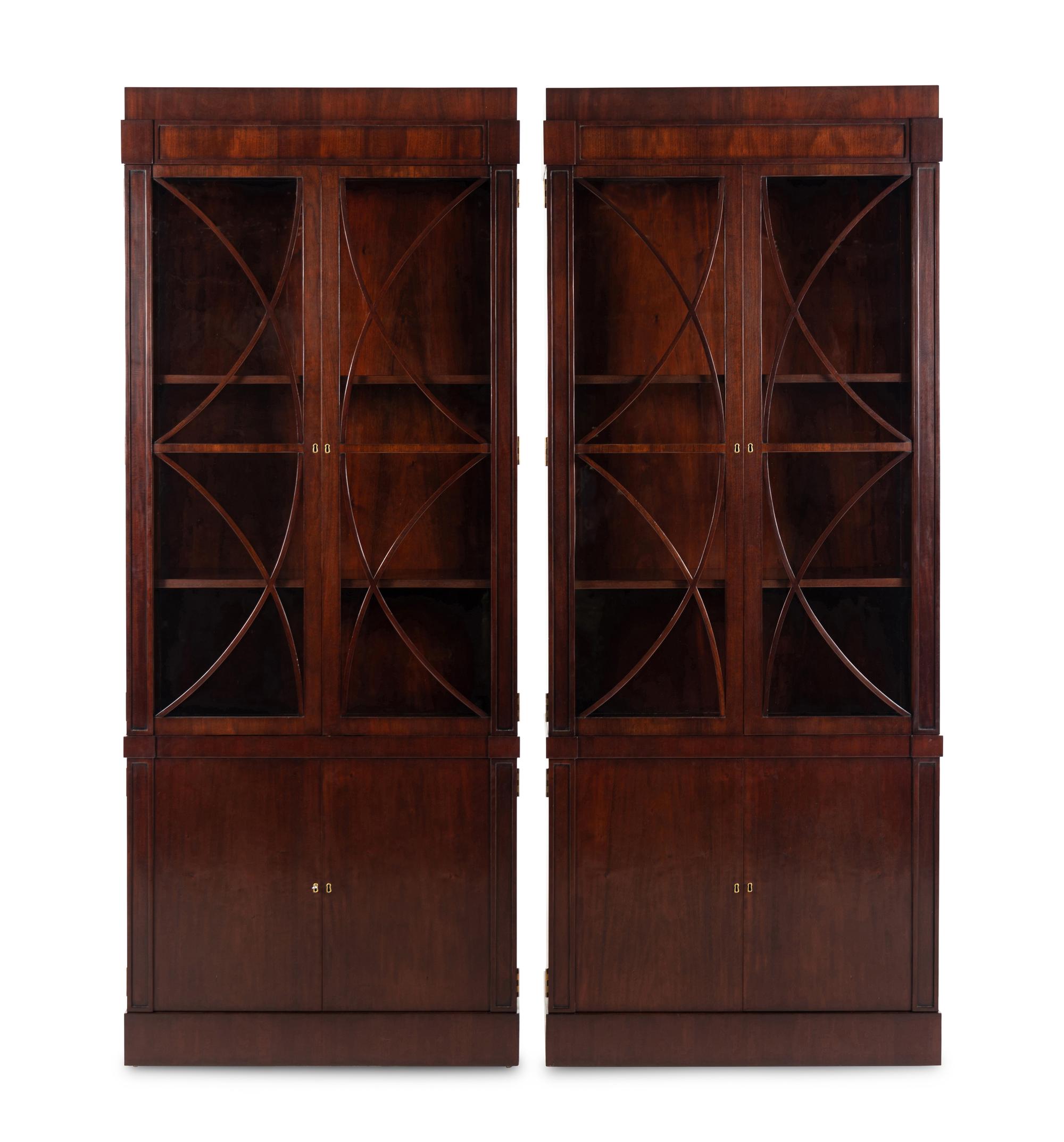 A Pair of Custom Walnut Bookcases