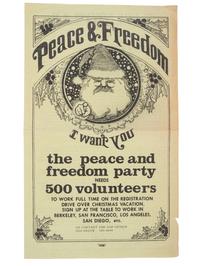 [CIVIL RIGHTS]. The peace and freedom party needs 500 volunteers to work full time on the registration drive over Christmas vacation. Berkeley, CA: Berkeley Litho Service, 1968.