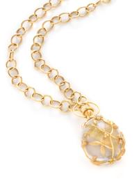 TEMPLE ST. CLAIR, YELLOW GOLD, ROCK CRYSTAL, AND DIAMOND 'LARGE VINE AMULET' AND 'ARNO' CHAIN