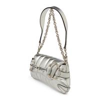 GUCCI, SILVER LEATHER HORSEBIT BAG
