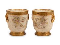 A Large Pair of Royal Bonn Porcelain Cache Pots