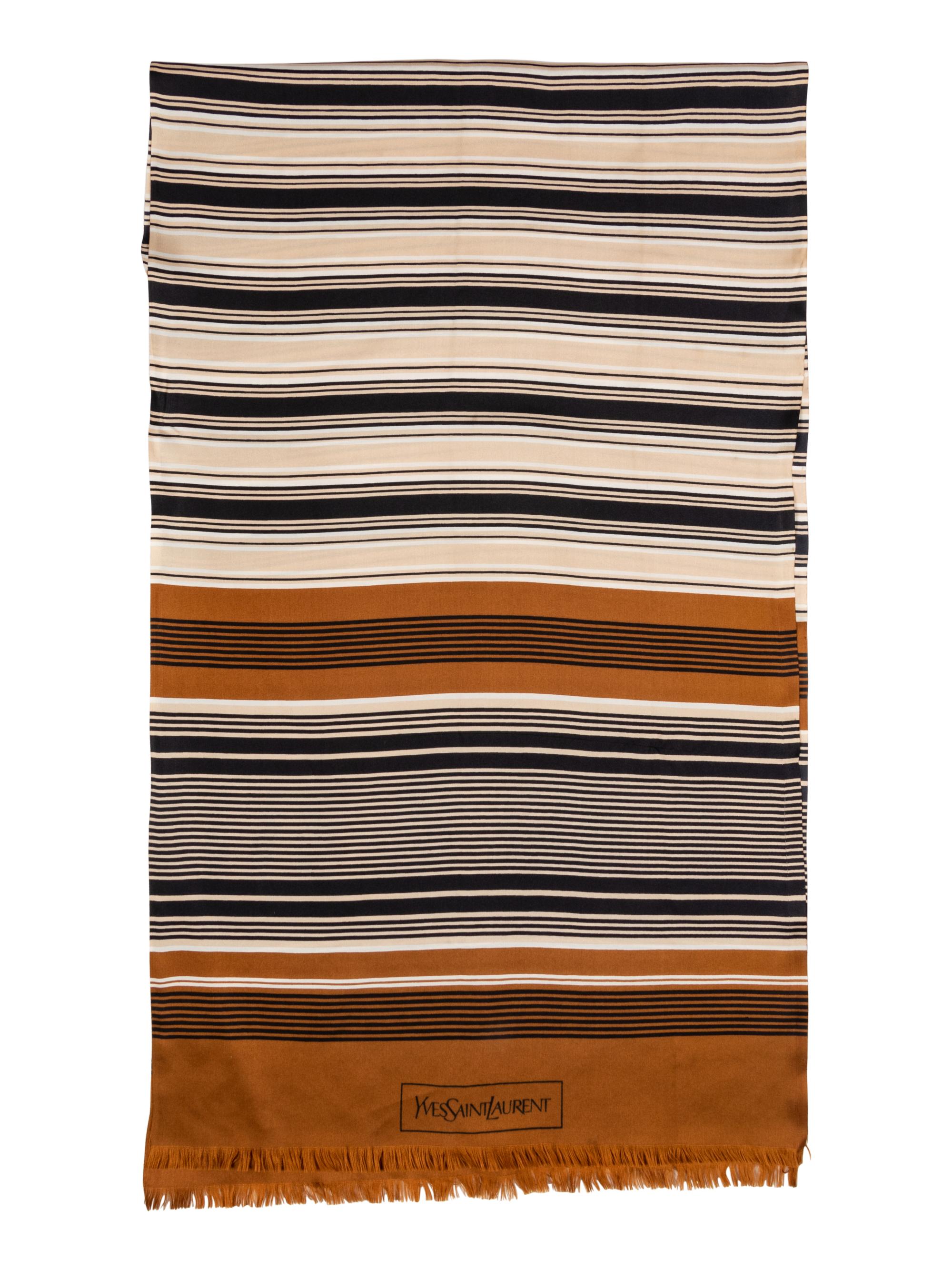 Seven Designer Silk Scarves by YSL and Hermès
