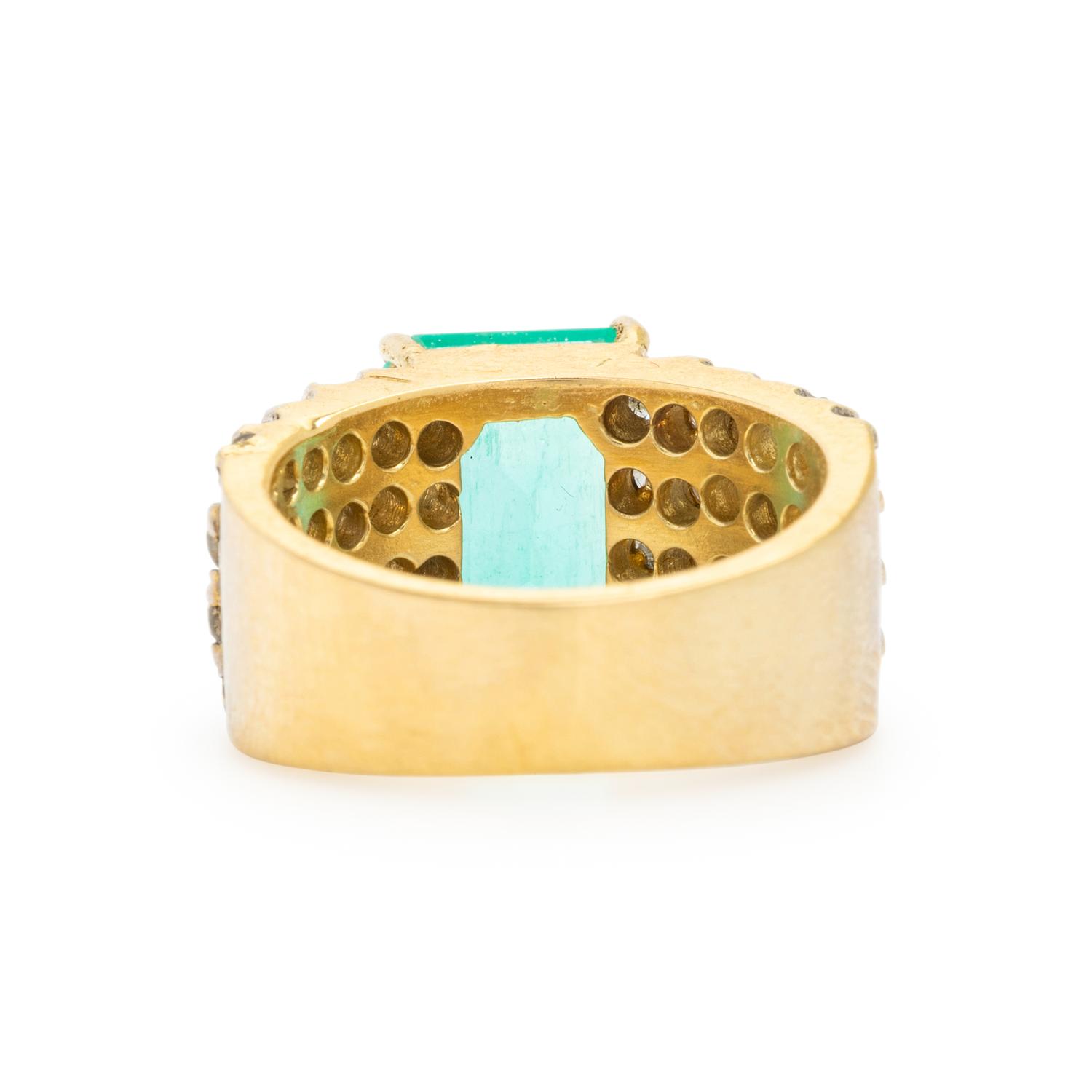 Emerald, Diamond, and Yellow Ring