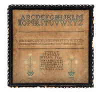 A Needlework Embroidered Schoolgirl's Sampler, Wrought by Eliza Ann Turner