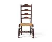 A Painted Ladderback Rush-Seat Side Chair