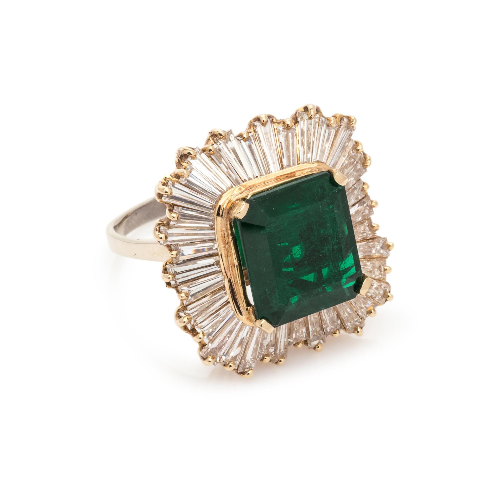 Emerald and Diamond Ring