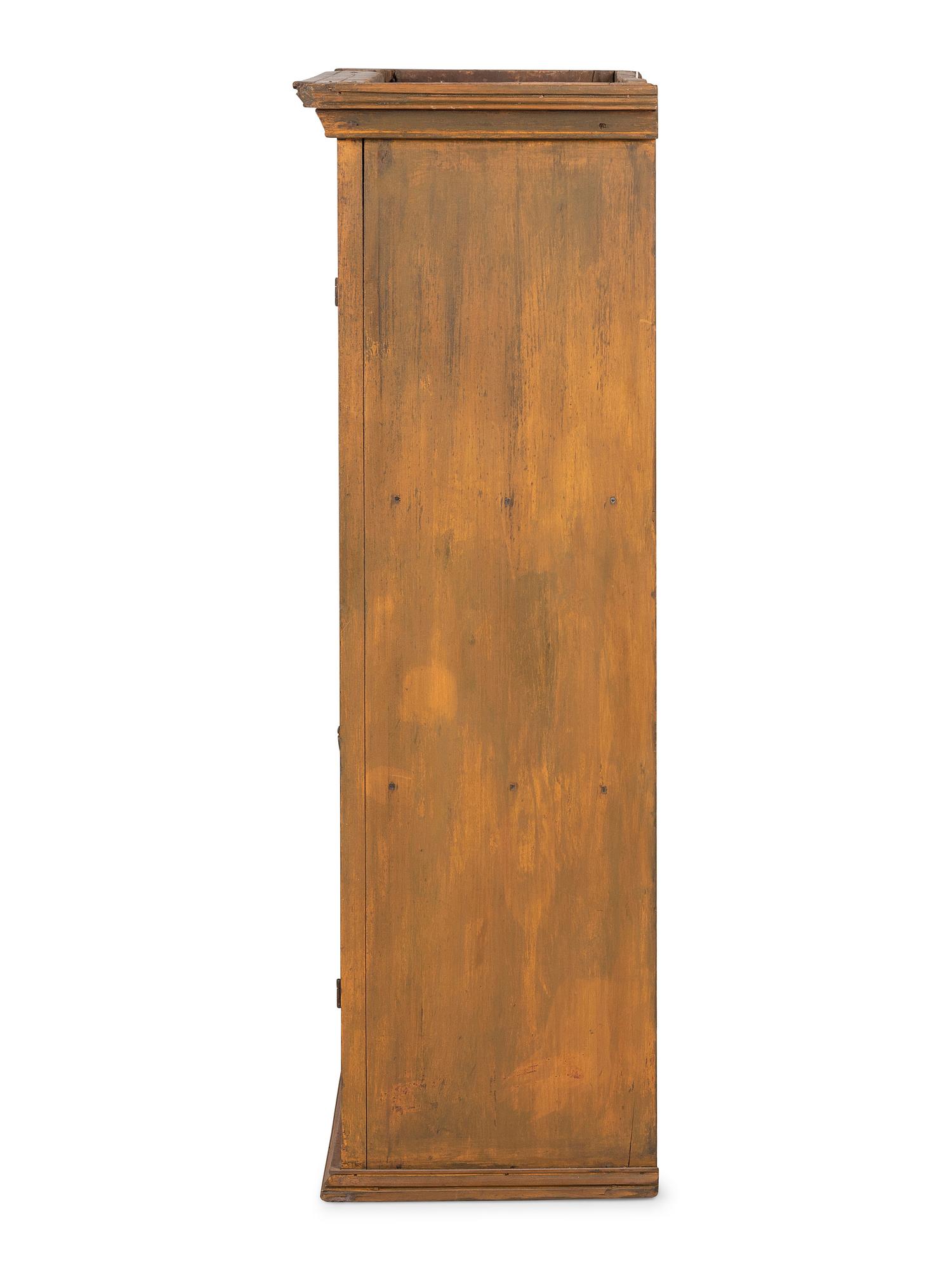 A Paint Decorated Pine Hanging Cupboard