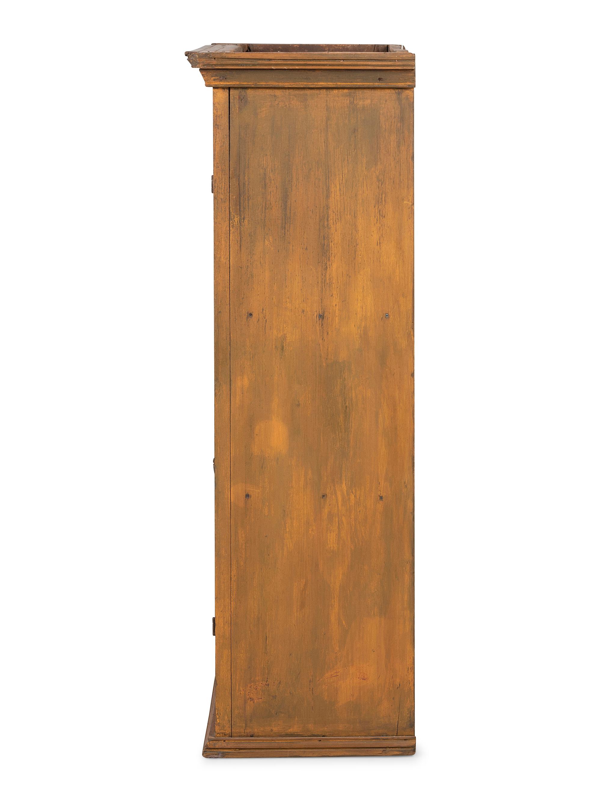 A Paint Decorated Pine Hanging Cupboard