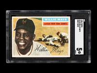 A 1956 Topps Willie Mays Gray Back Baseball Card No. 130 (SGC 5 EX)
