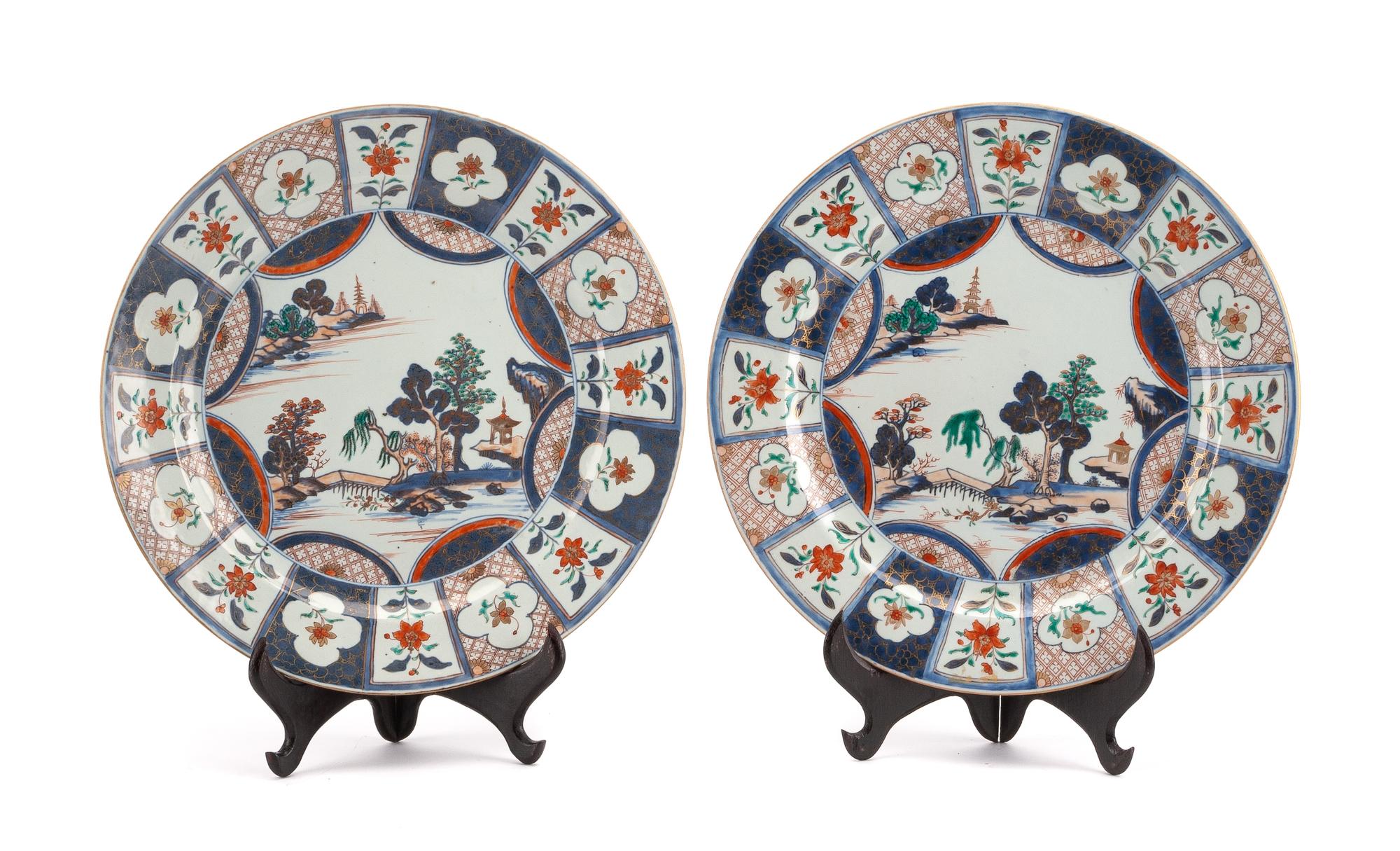 A Pair of Chinese Porcelain Chargers Diameter 15 inches.