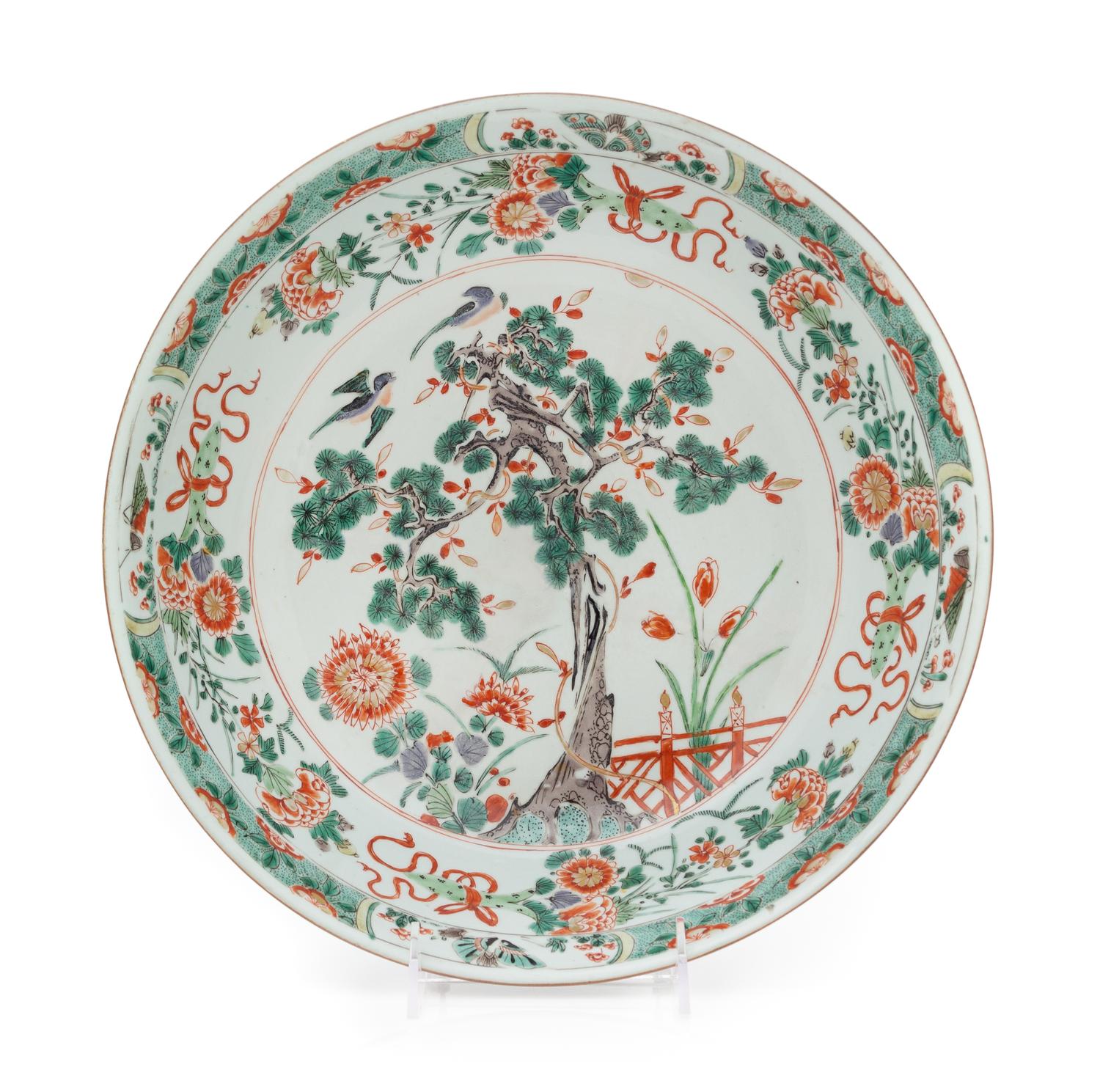 A Famille Verte Porcelain Basin
