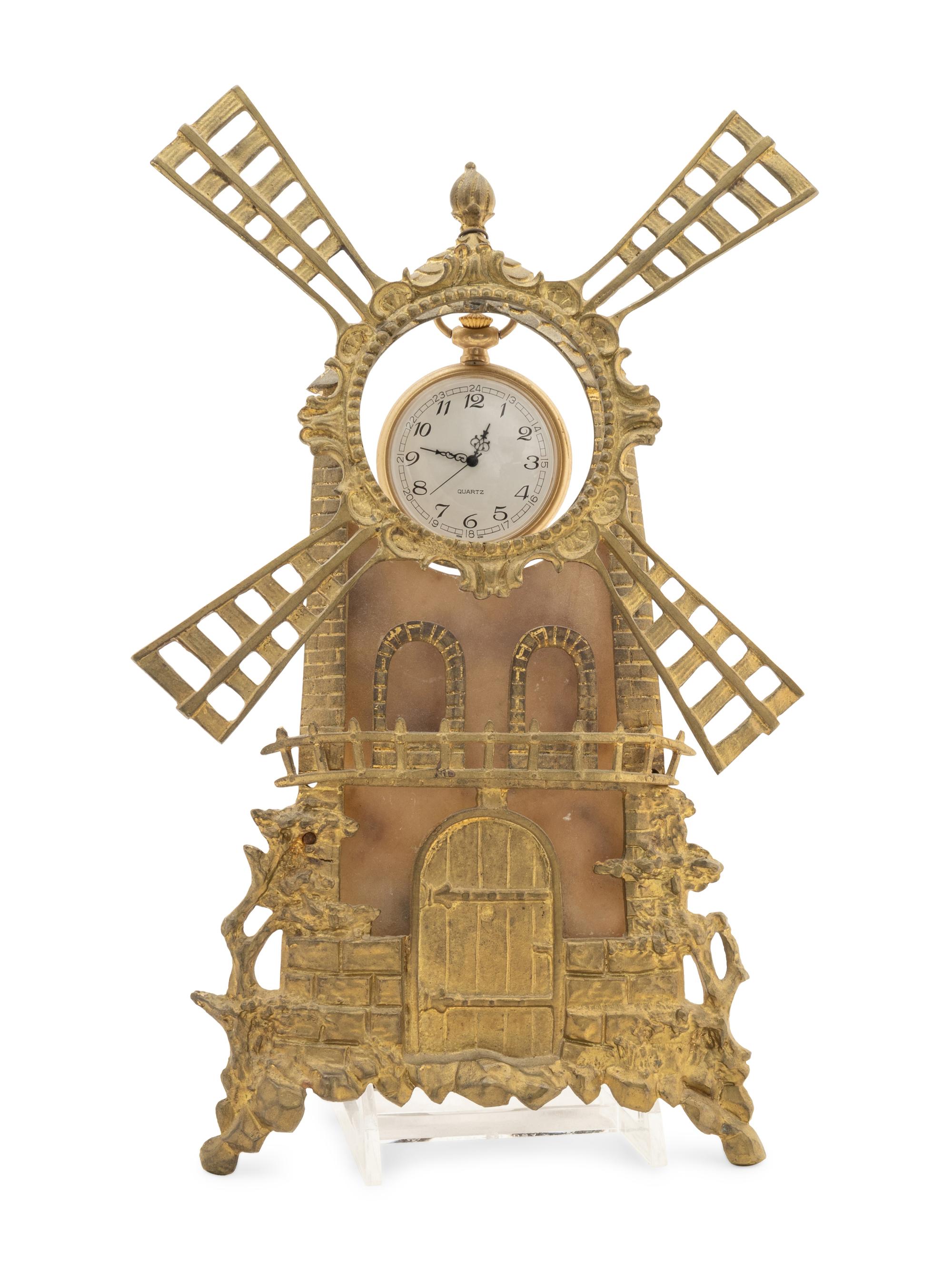 An English Silver Plated Pocket Watch Stand and Pocket Watch by M J Tobias & Co., Liverpool