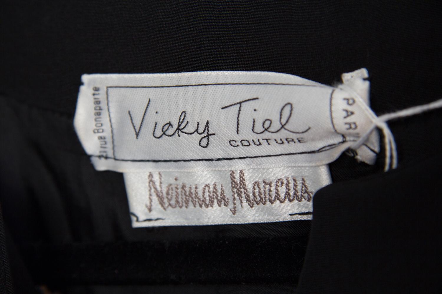 A Vicky Tiel Black Embroidered Evening Suit,