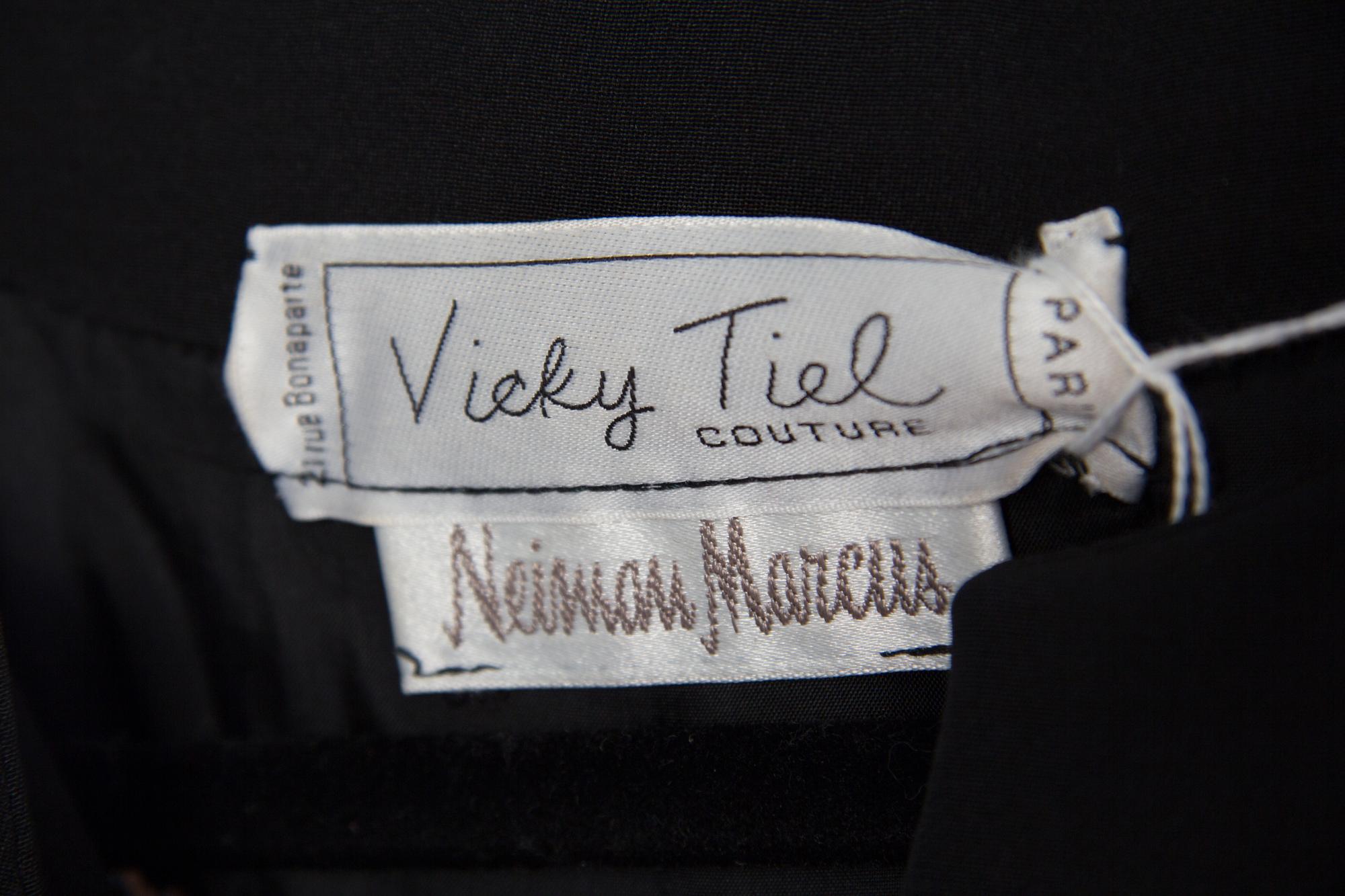 A Vicky Tiel Black Embroidered Evening Suit,