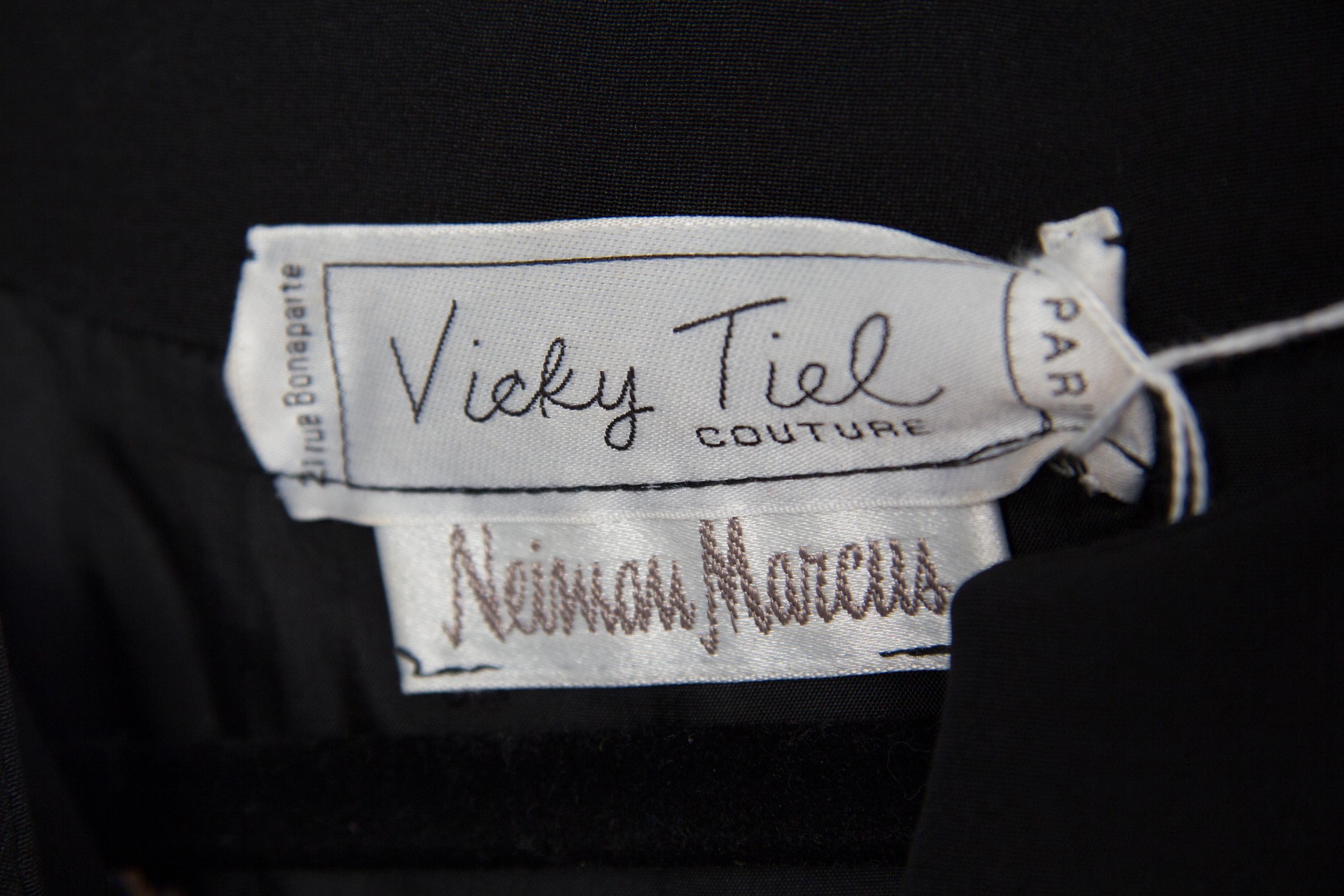 A Vicky Tiel Black Embroidered Evening Suit,