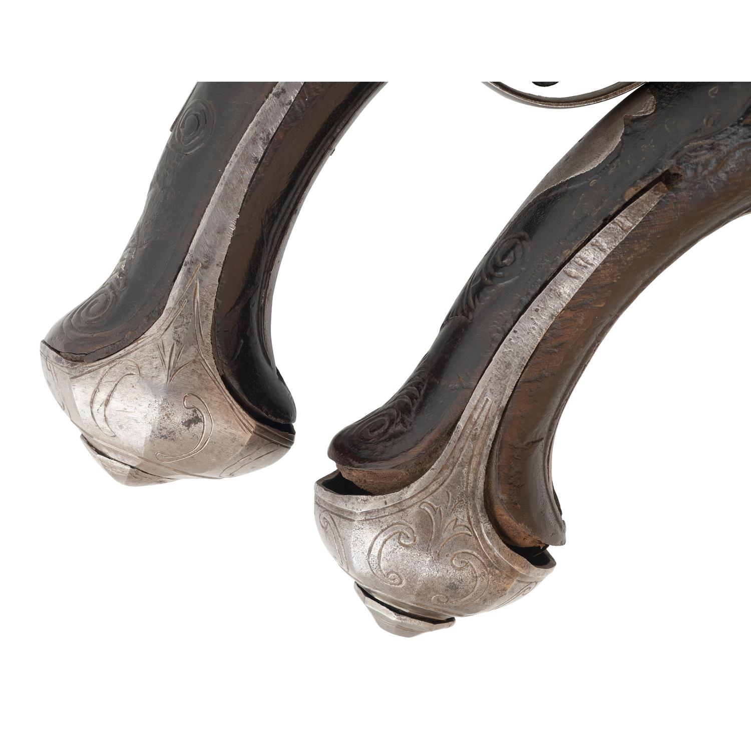 Pair of 19th Century Middle Eastern Flintlock Holster Pistols