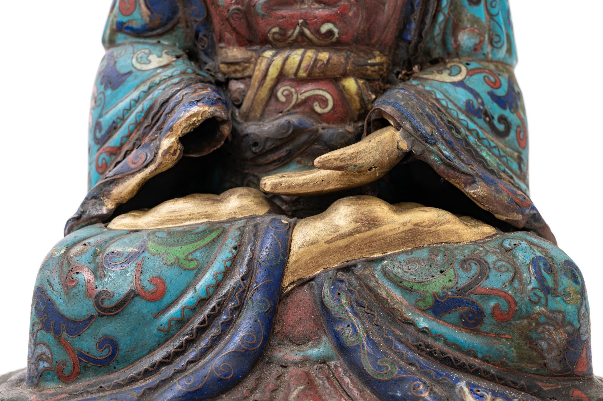 A Chinese Cloisonné Enamel Figure of Buddha Shakyamuni