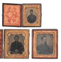 [CIVIL WAR]. 3 tintypes of non-commissioned officers incl. an infantry co. first sergeant.