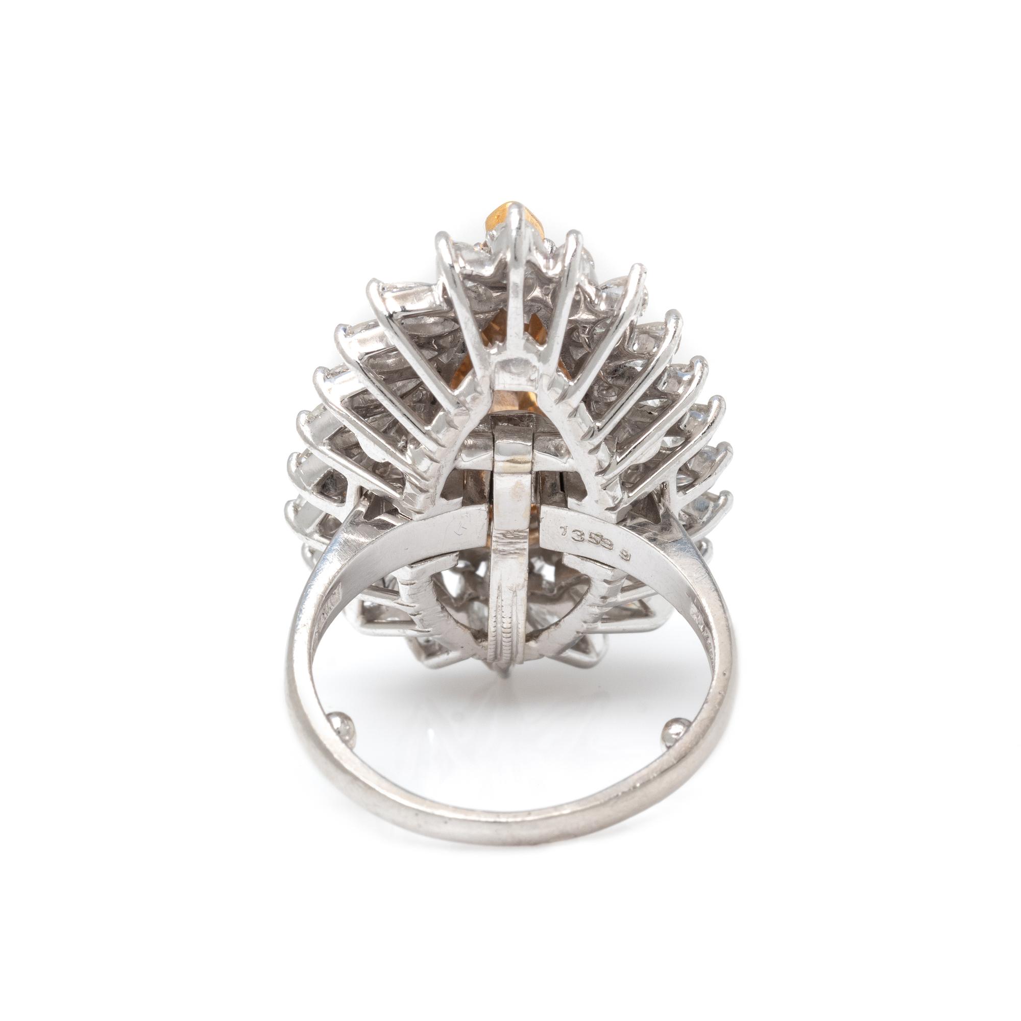 FANCY BROWN-YELLOW DIAMOND AND DIAMOND RING-DANT
