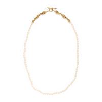 Convertible Cultured Pearl, Yellow Gold, and Multigem Necklace