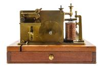 An English Brass Telegraph Receiver Width of base 13 inches. — ELLIOTT BROTHERS LTD., LONDON, LATE 19TH CENTURY