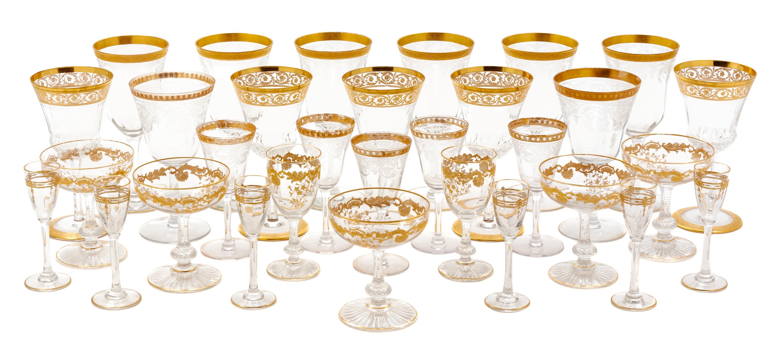 A St. Louis Glass Stemware Service Height of tallest 6 3/4 inches. — 20TH CENTURY