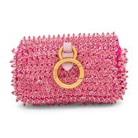 FENDI, BEADED PINK NANO BAGUETTE BAG