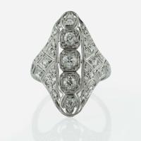 An Art Deco Platinum and Diamond Ring