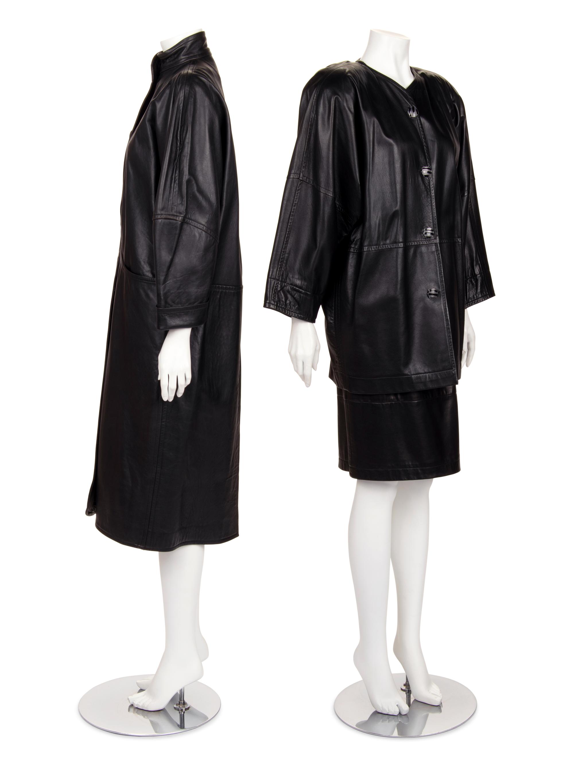 Nine Jean Muir Leather Outerwear Pieces, 1980s