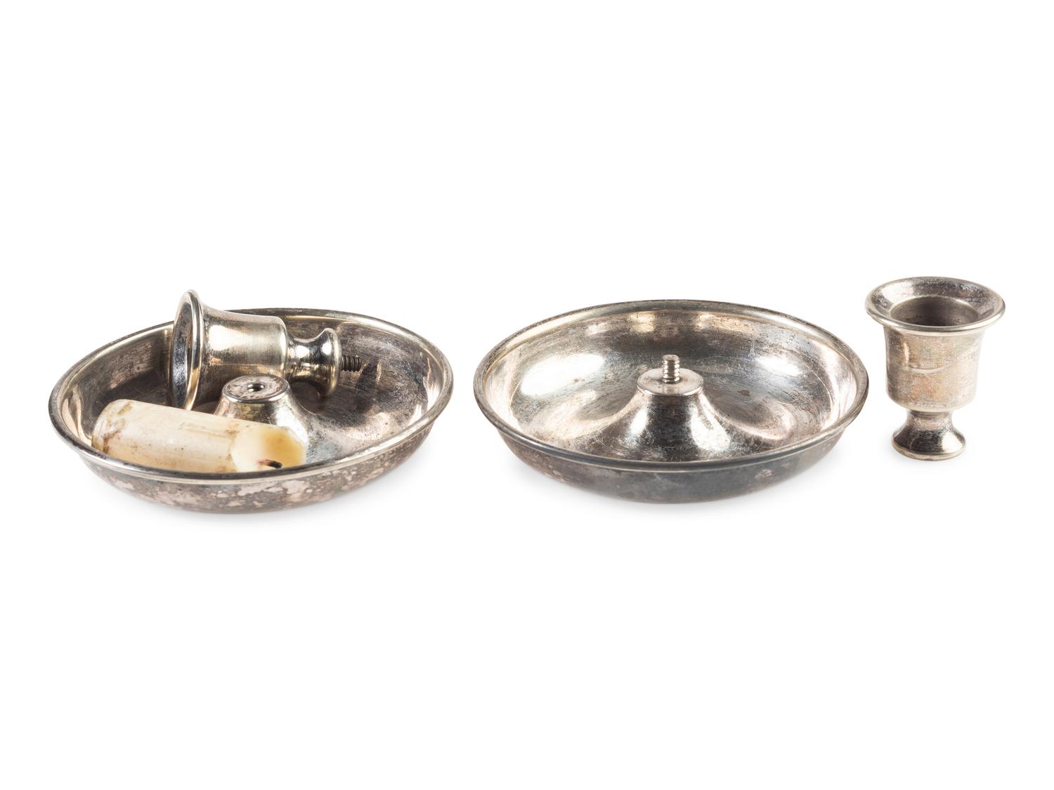 Civil War-period collapsible silver candlesticks.
