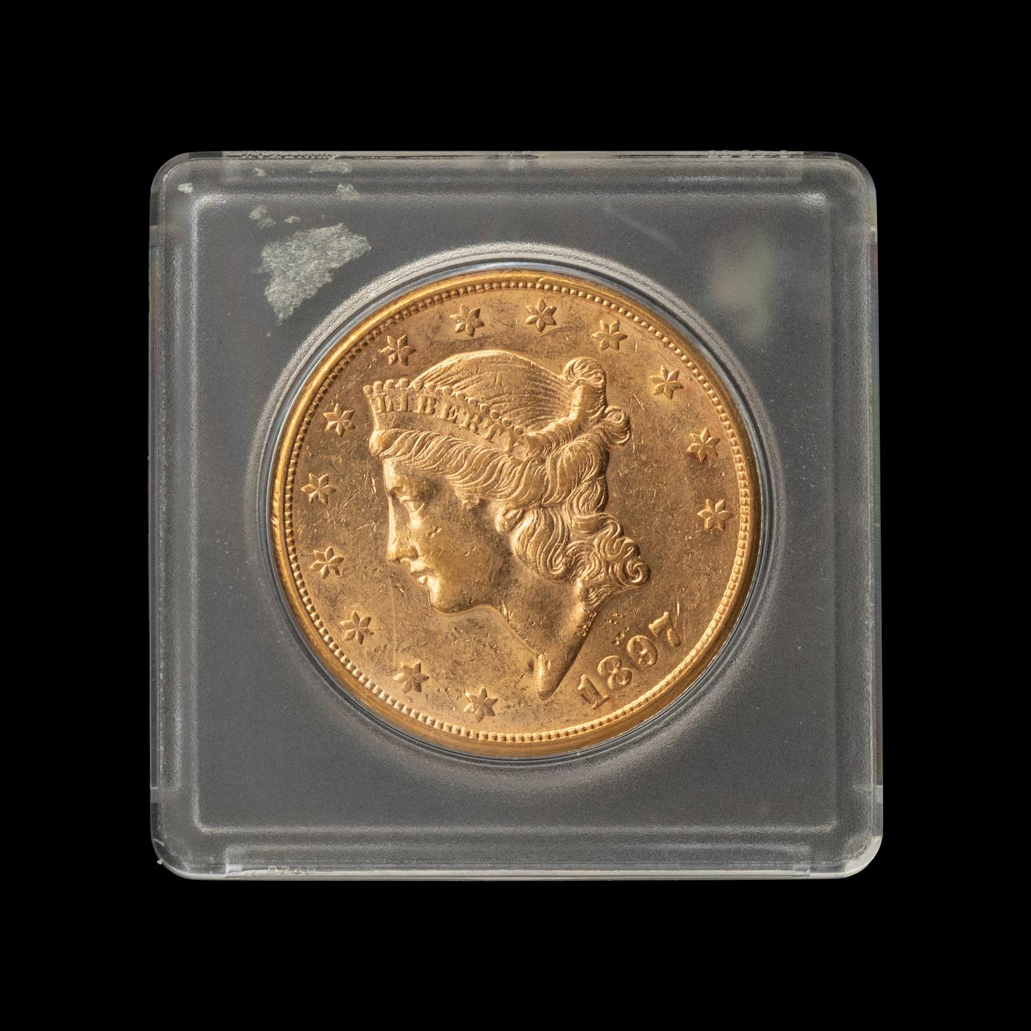 An 1897-S Liberty Head $20 Gold Coin