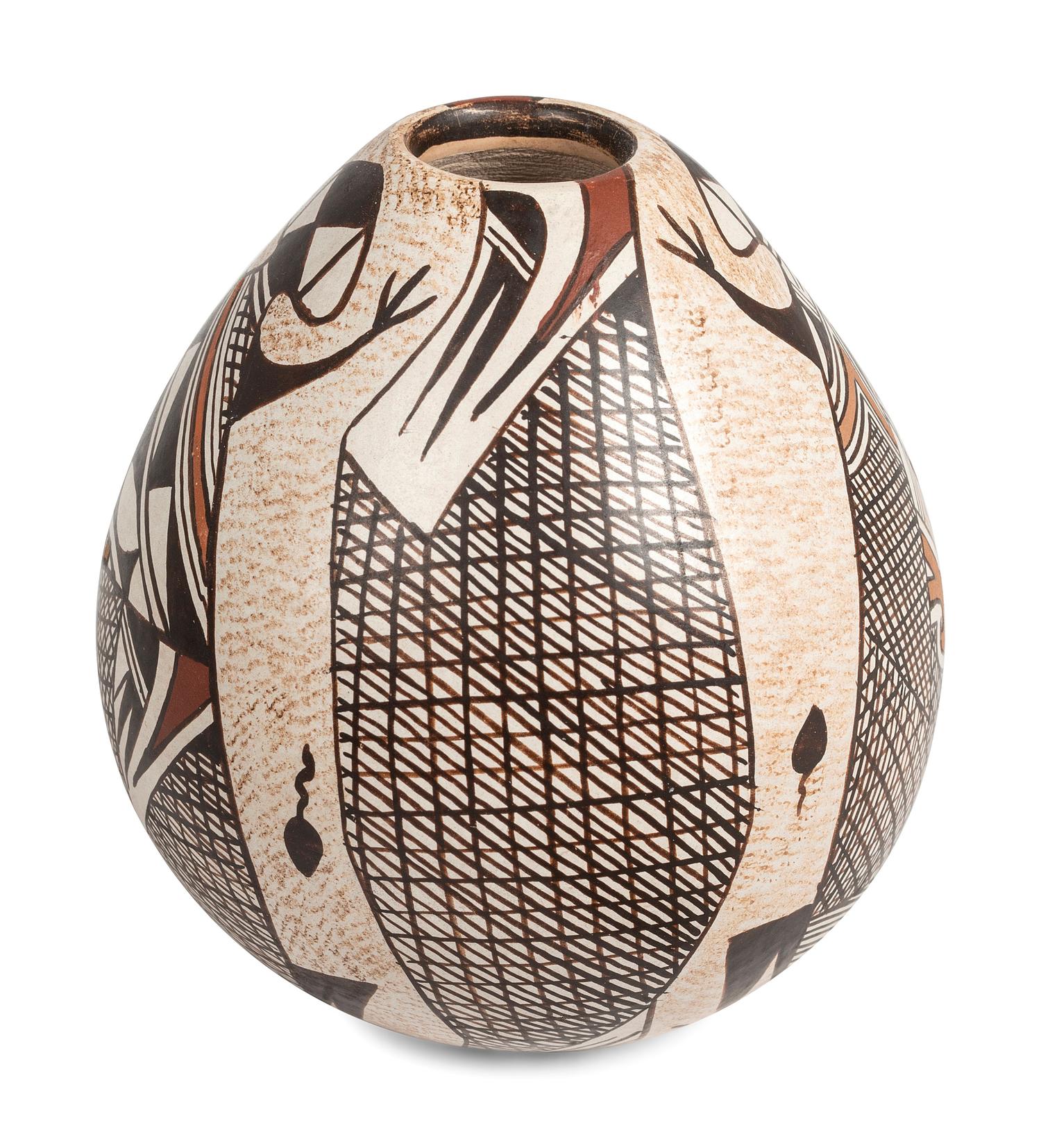 Polychrome Seed Jar, with Mimbres Lizard Design