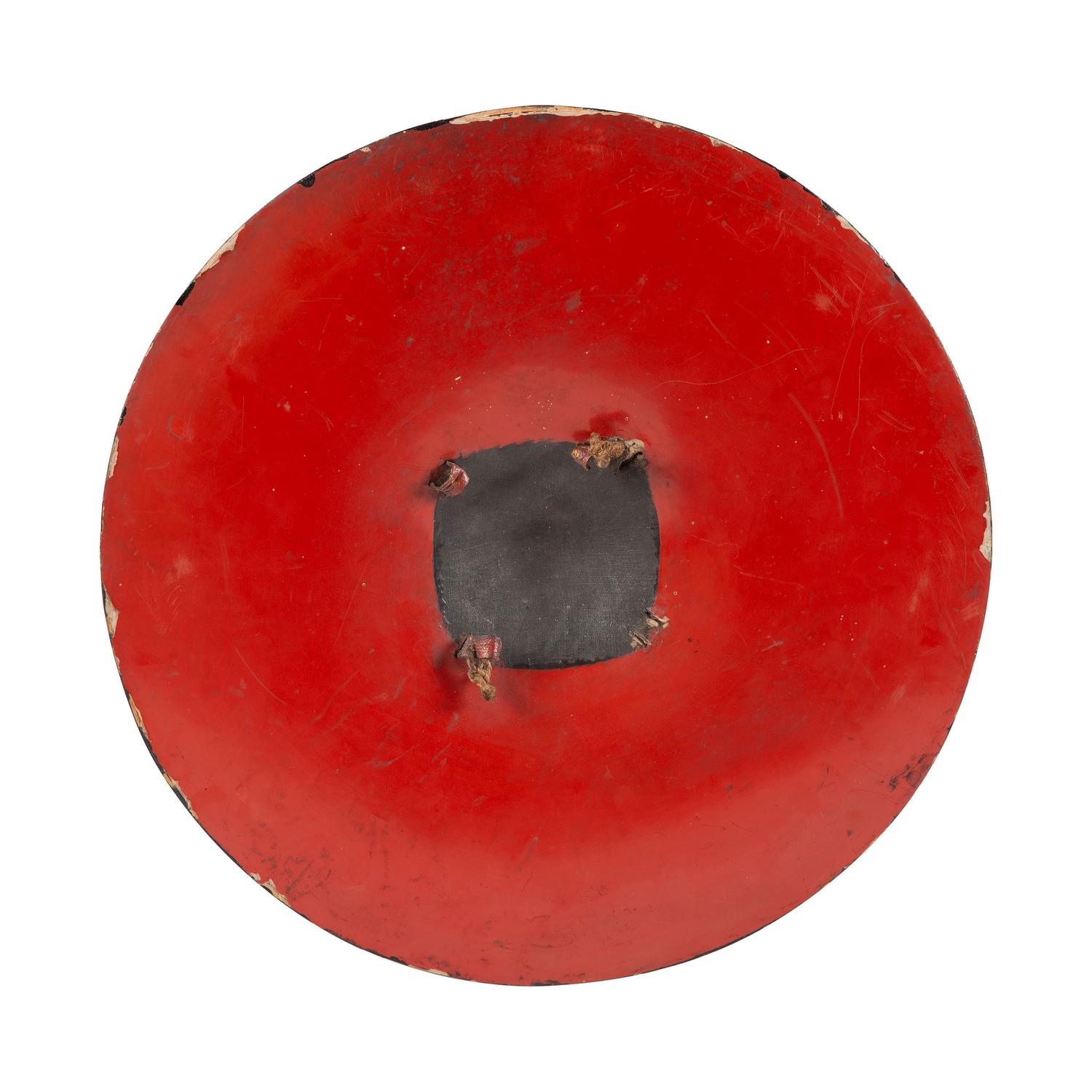 Edo-Period Japanese Jingasa with Hineno Mon