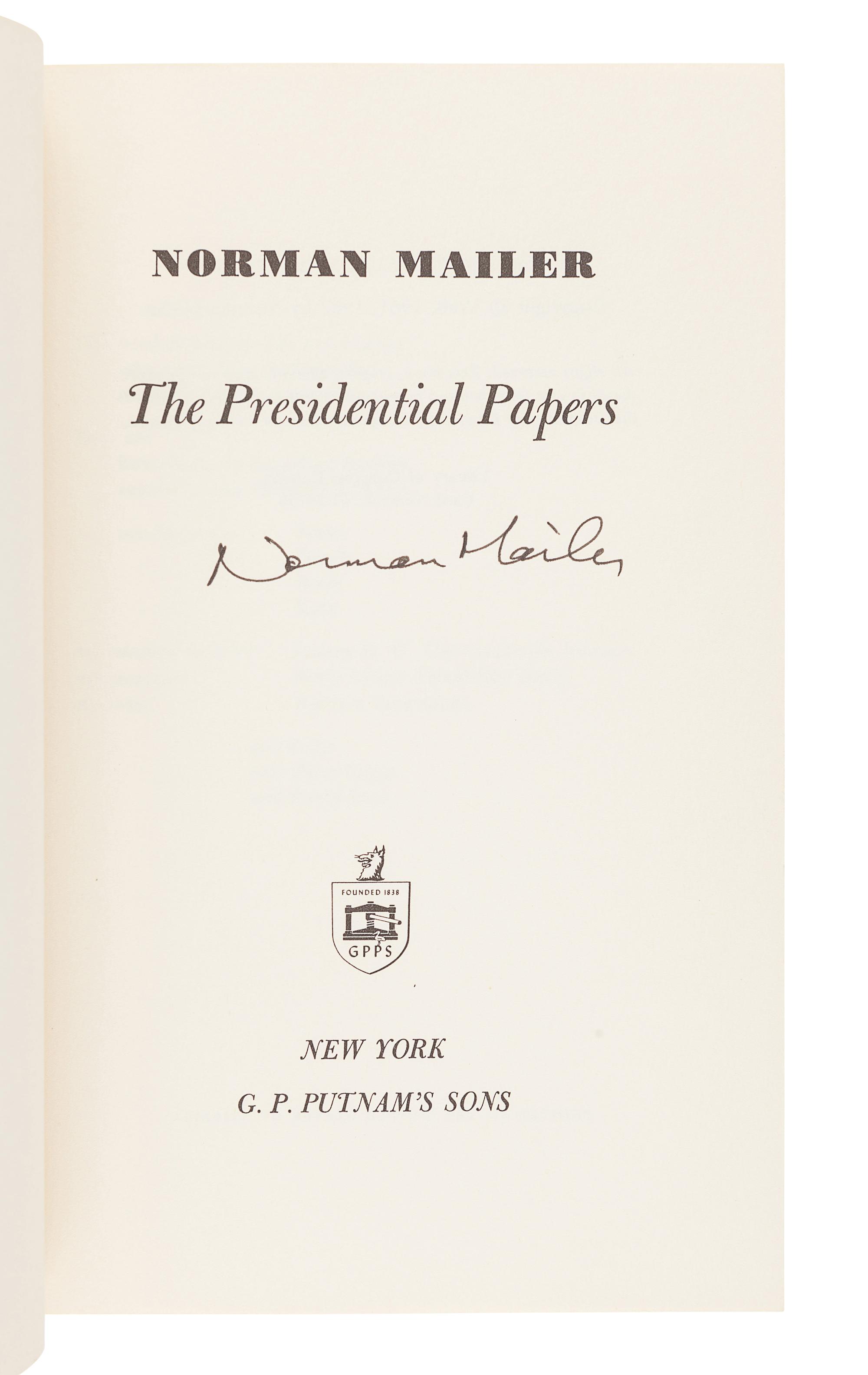 [MAILER, Norman (1923-2007)]. A group of 4 FIRST EDITIONS by Mailer, comprising: