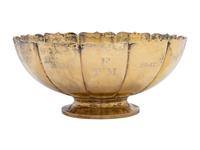 A Silver Gilt Dublin Pattern Footed Centerpiece Bowl