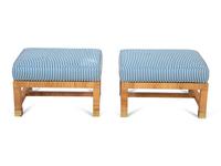 A Pair of Bielecky Brothers Rattan-Wrapped Stools — 20TH CENTURY