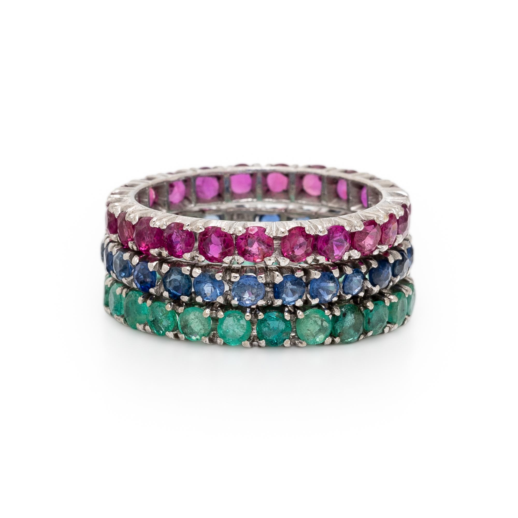 COLLECTION OF MULTIGEM ETERNITY BANDS