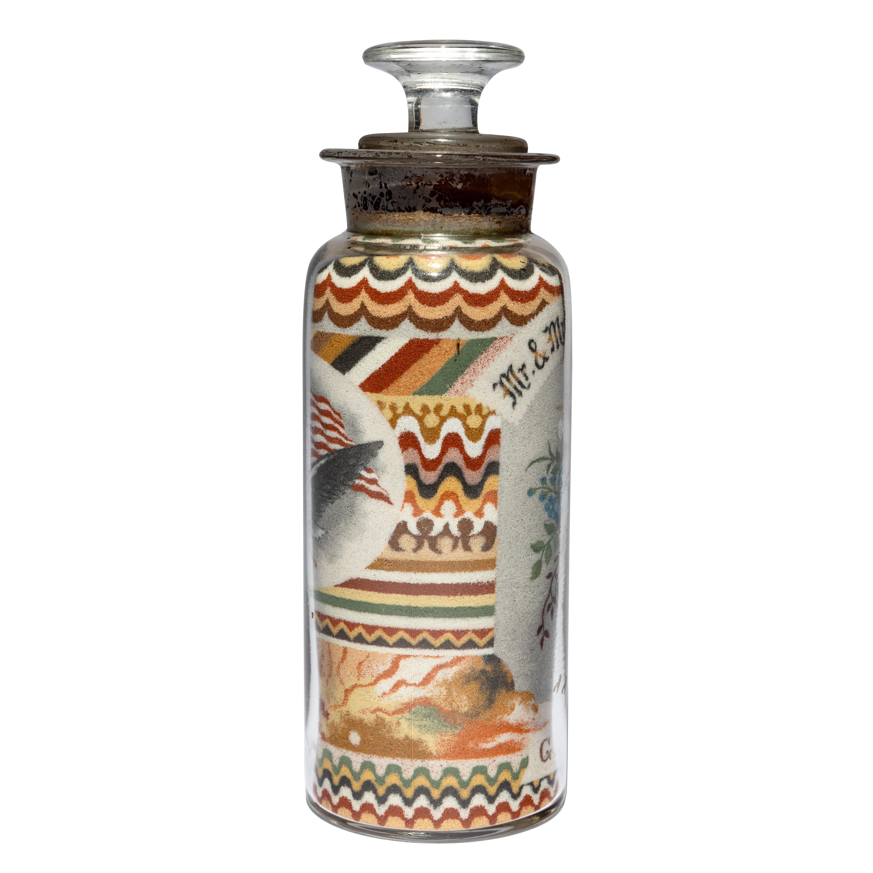 A Sand Art Bottle, Andrew Clemens (1857-1895), McGregor, Iowa, Circa 1886