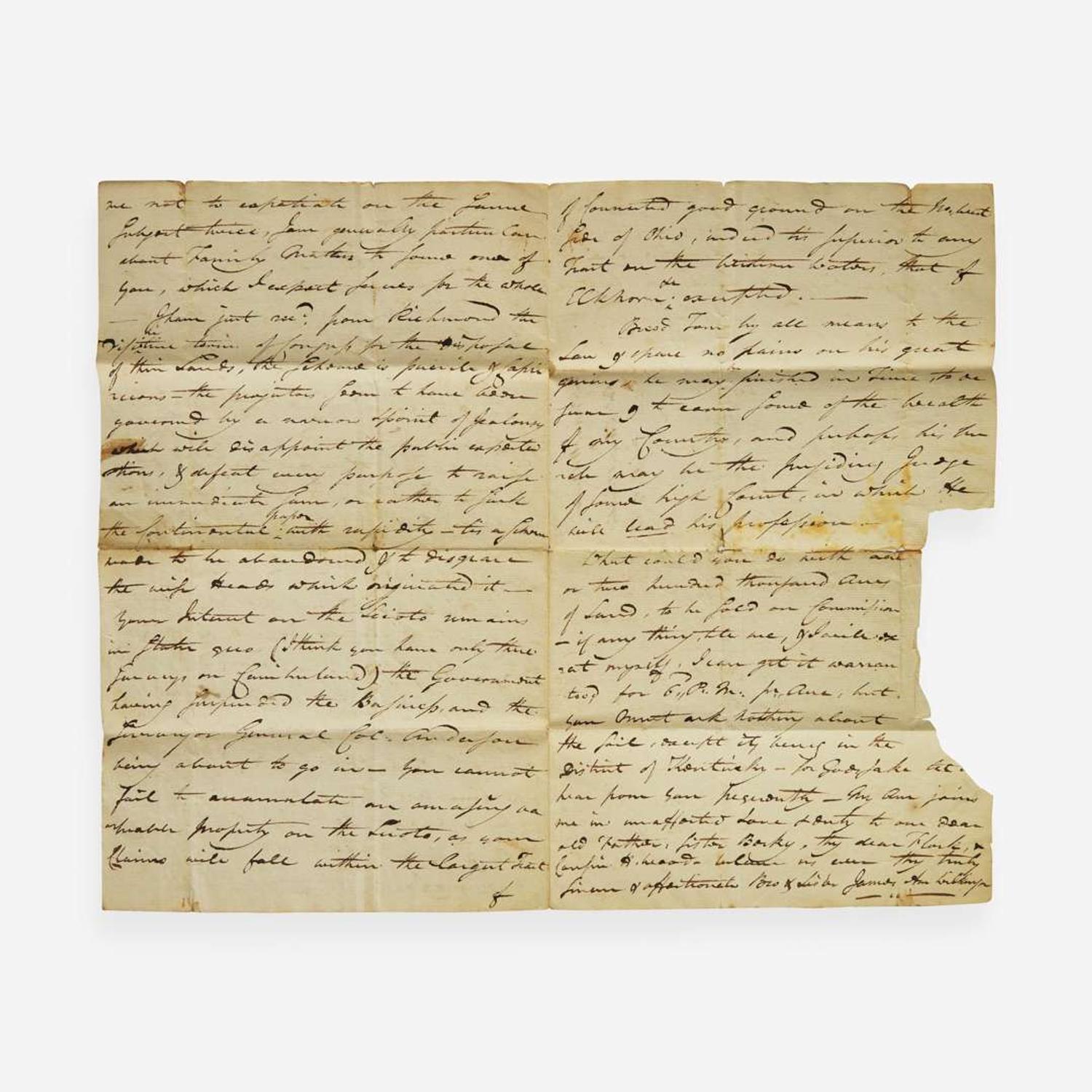 [Americana] Wilkinson, James, and Clement Biddle Group of 3 Autograph Letters, signed