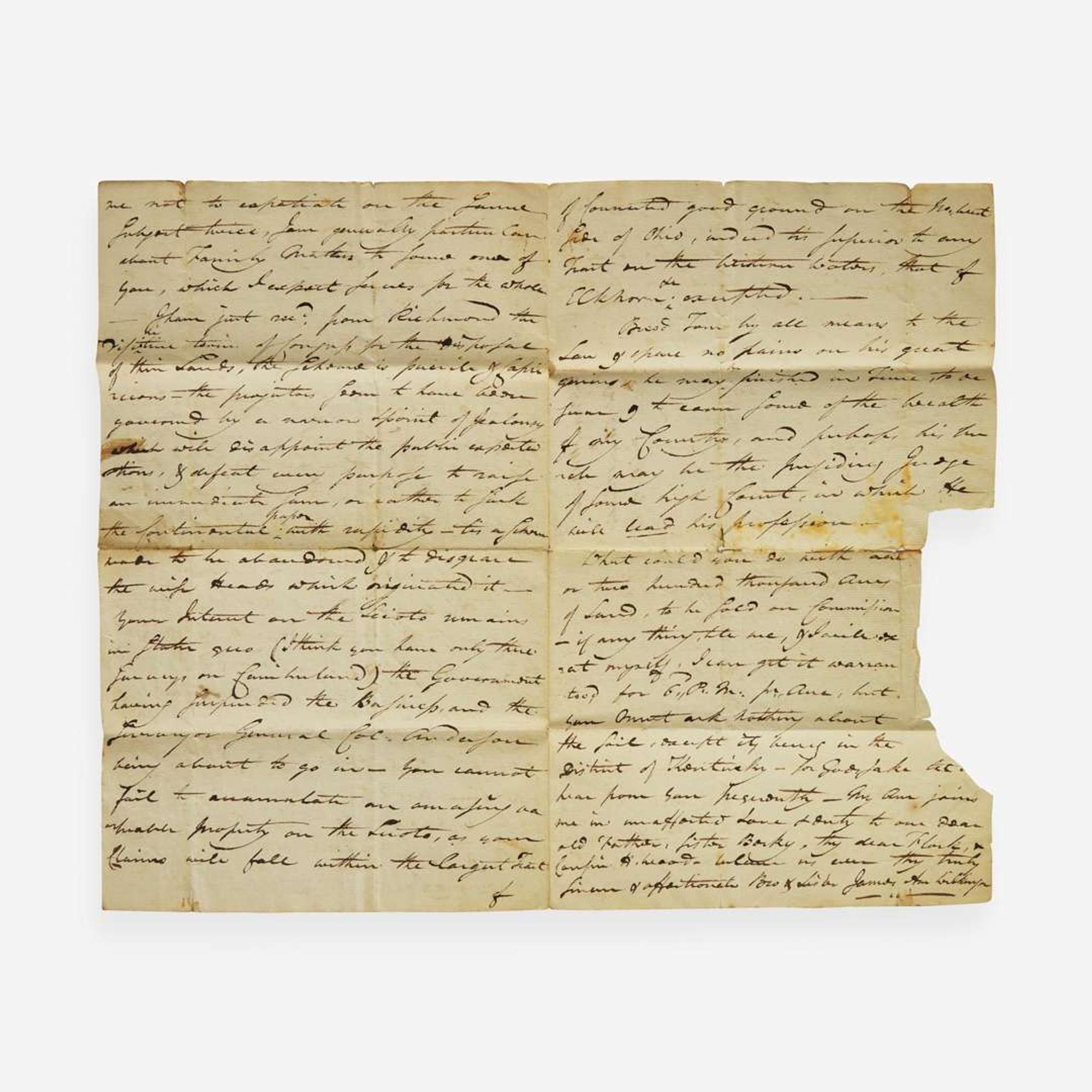 [Americana] Wilkinson, James, and Clement Biddle Group of 3 Autograph Letters, signed