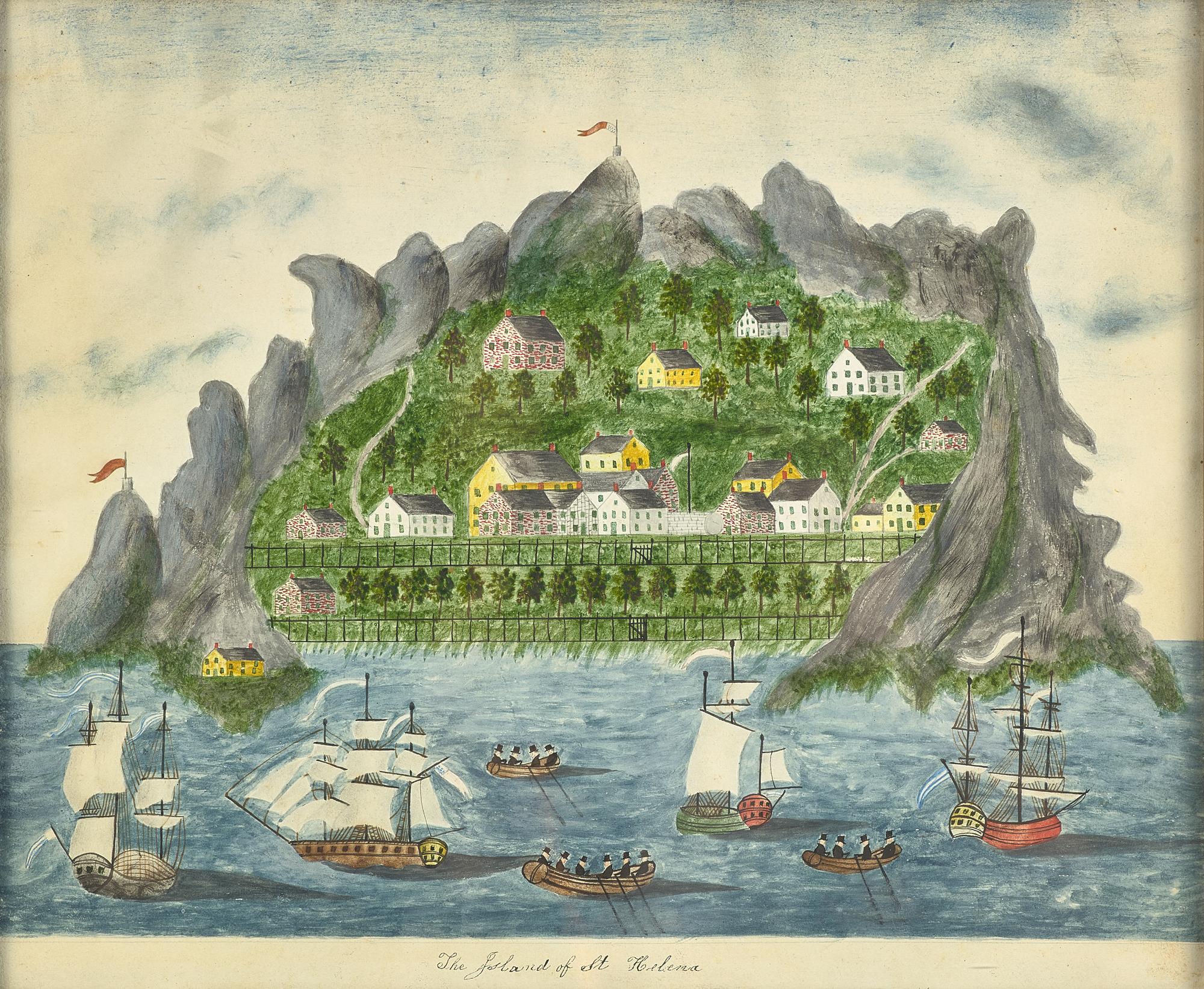 Two Views of the Island of St. Helena and A Theorem of Napoleon, 19th Century