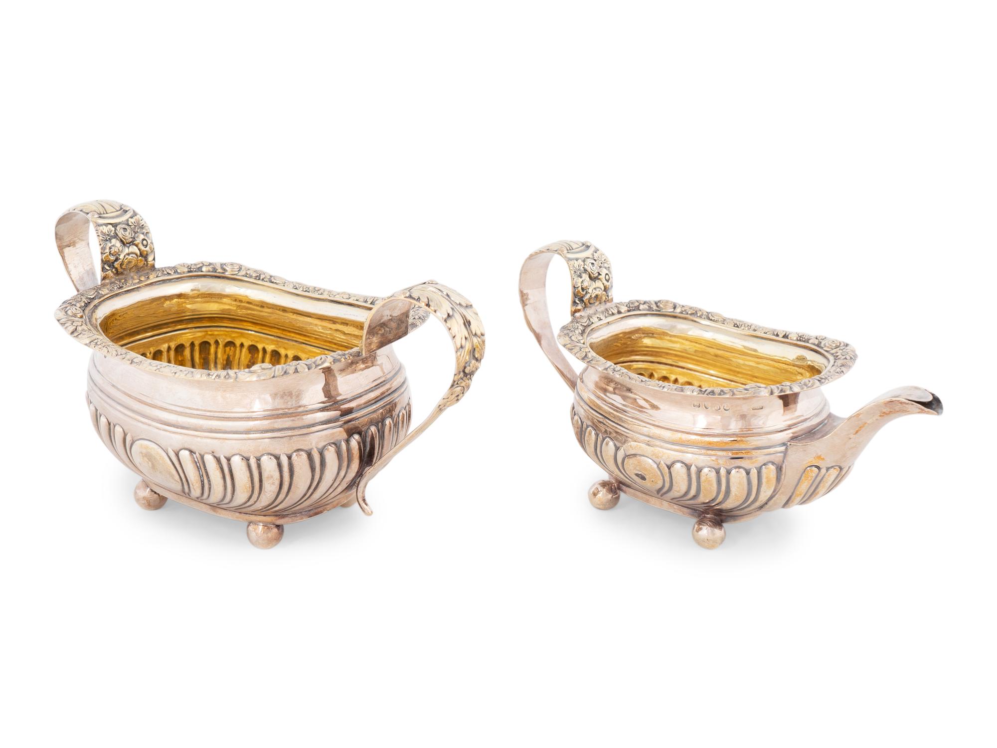 An English Silver Creamer and Sugar — Joseph Hicks, London, 1817