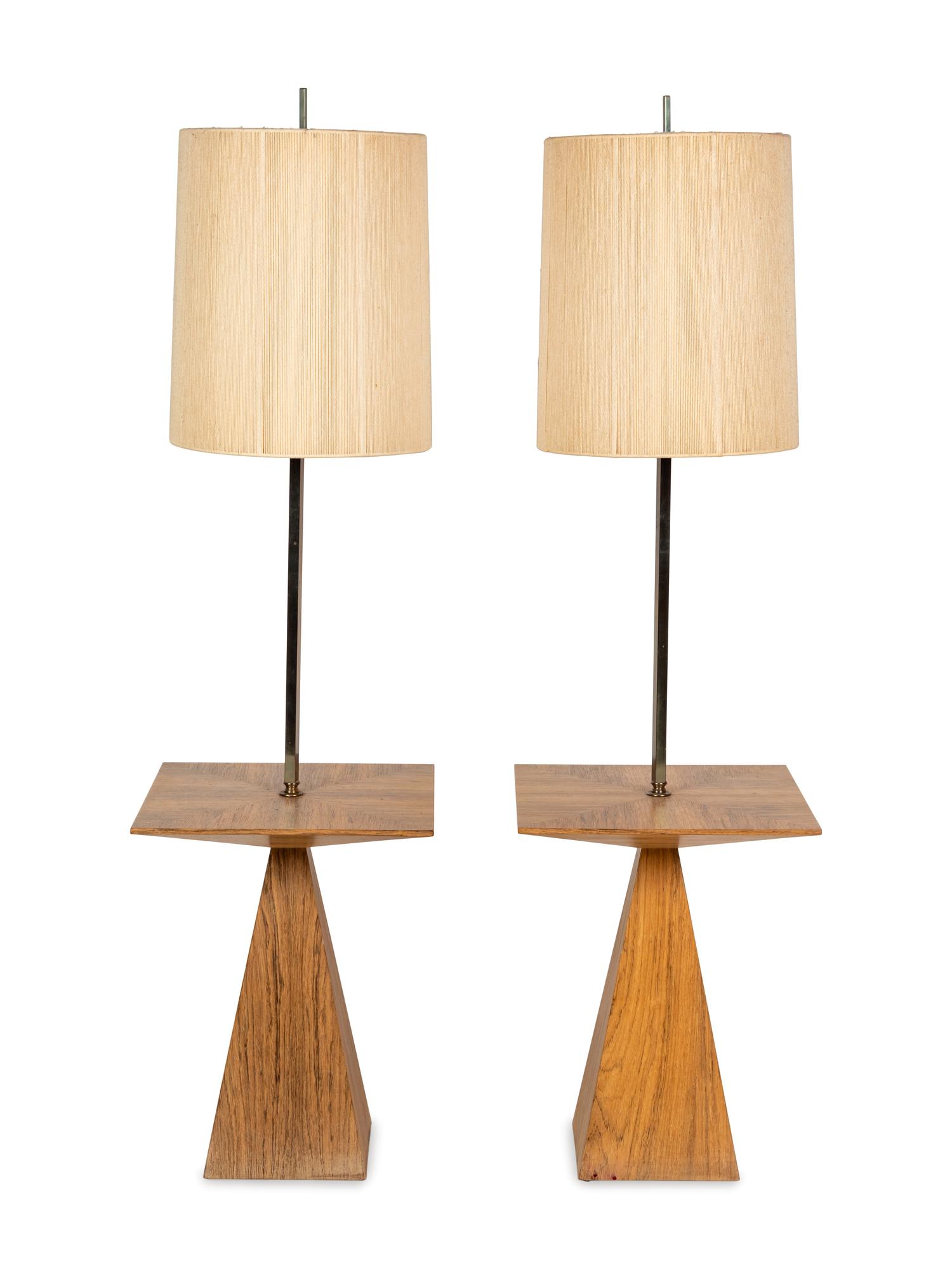 Floor Lamp with Integrated Table, Hansen, USA