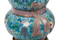 A Pair of Chinese Cloisonné Enamel 'Gourd' Vases