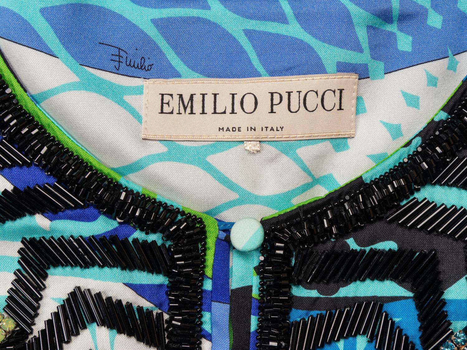 EMILIO PUCCI, EMBELLISHED PRINTED SILK KAFTAN