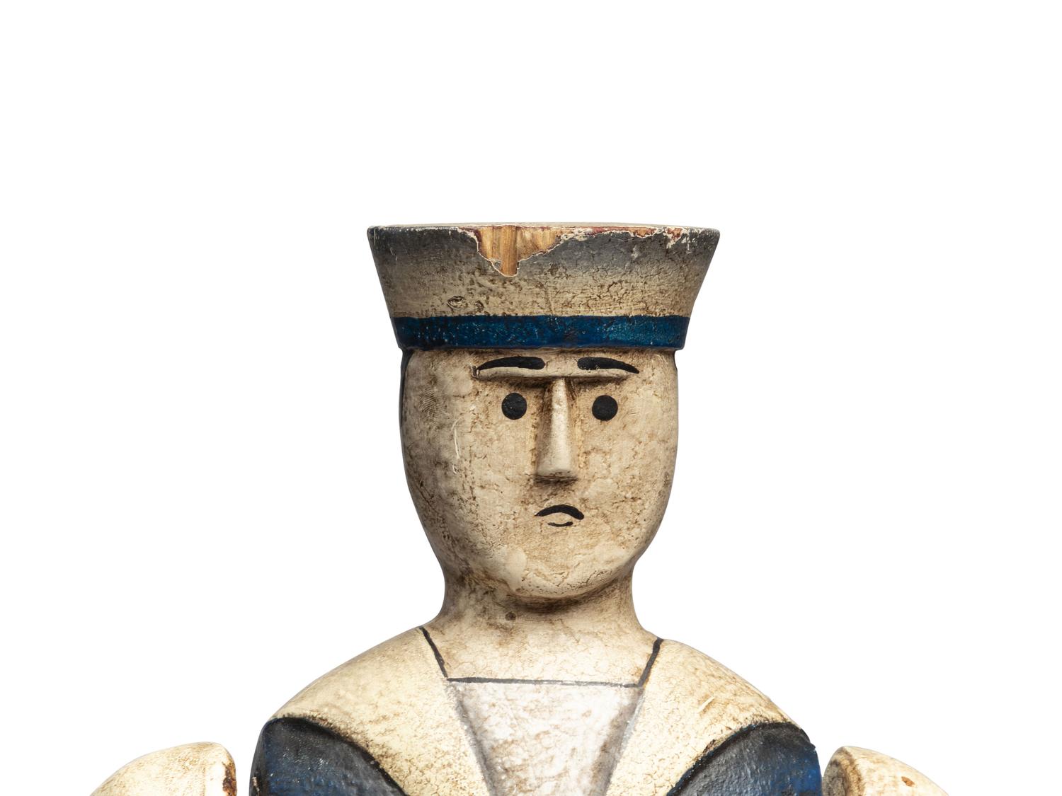 A Carved and Painted Wood Ship's Captain Whirligig
