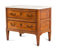 A French Provincial Fruitwood Marble-Top Bureau