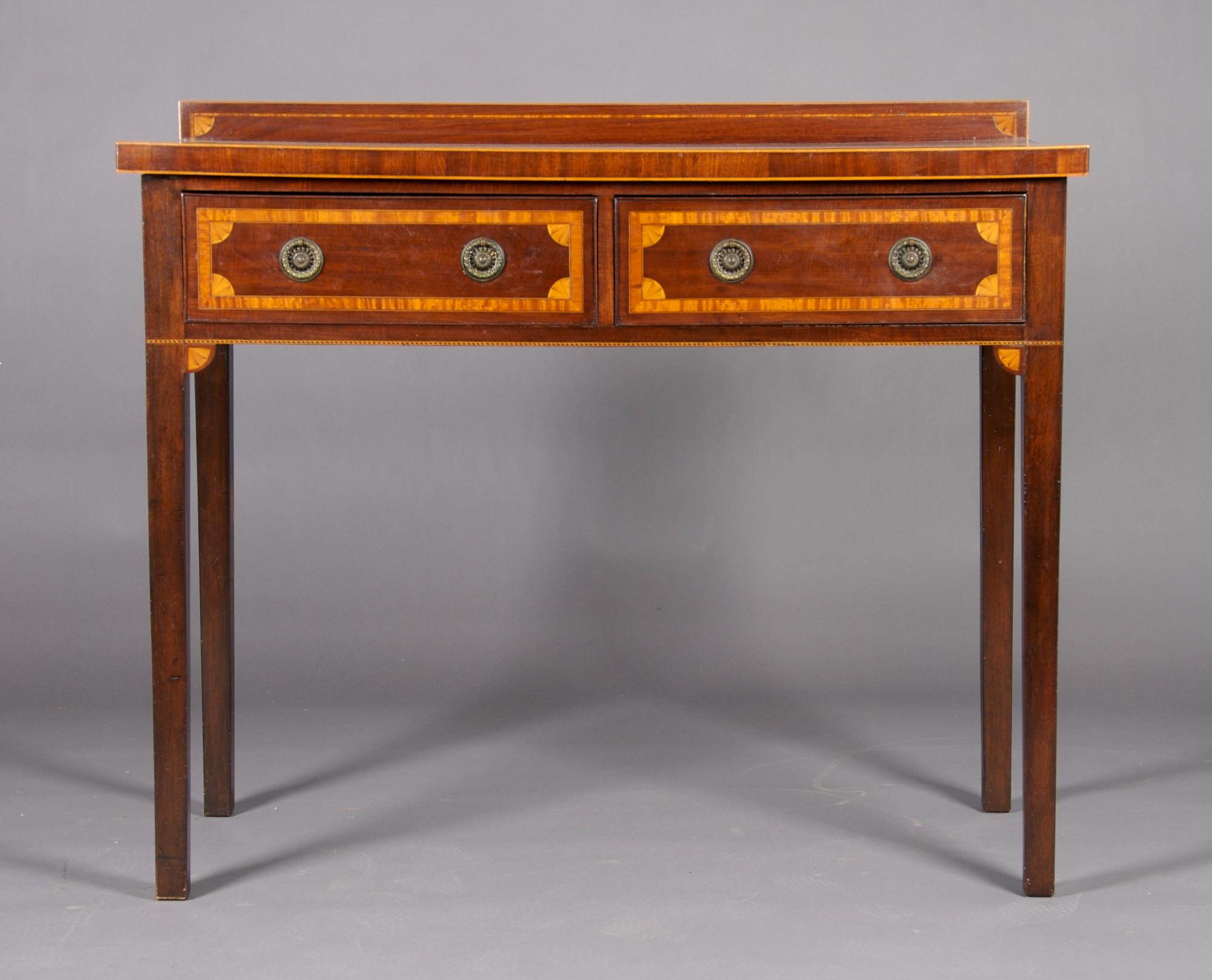 A George III Mahogany Server, Height 37 x width 44 x depth 20 1/2 inches.